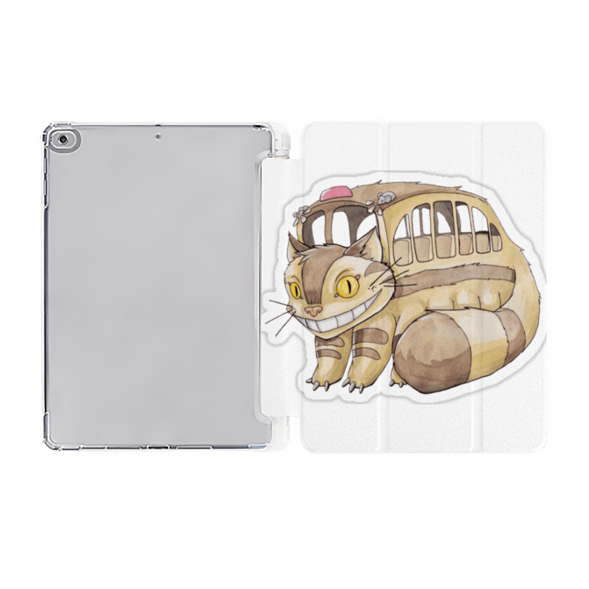 （画像用） となりのトトロ 草壁メイ 草壁サツキ My Neighbor Totoro Satsuki Kusakabe Mei Kusakabe IPad ケース ペン収納付き 三つ折りスタンド PUレザー×シリコン 対応機種9.5/10.5/10.9インチ